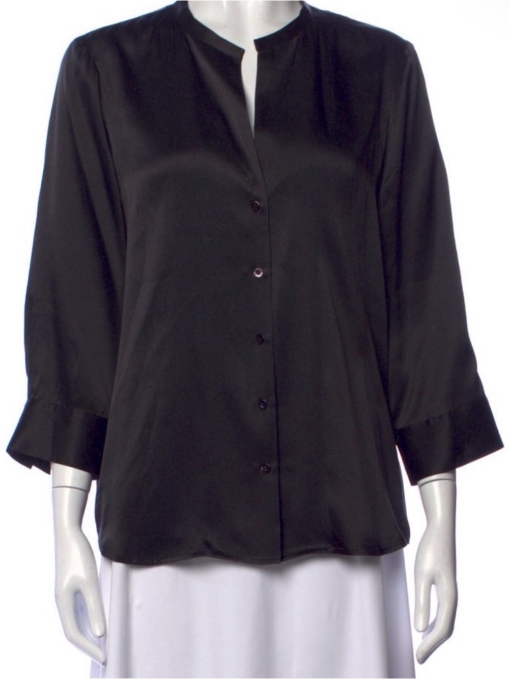 L'Agence Silk Button-Up Top Blouse in black size S